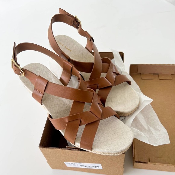 $150 Cole Haan Crystal Brown Espadrille Size 8.5 - Picture 2 of 5